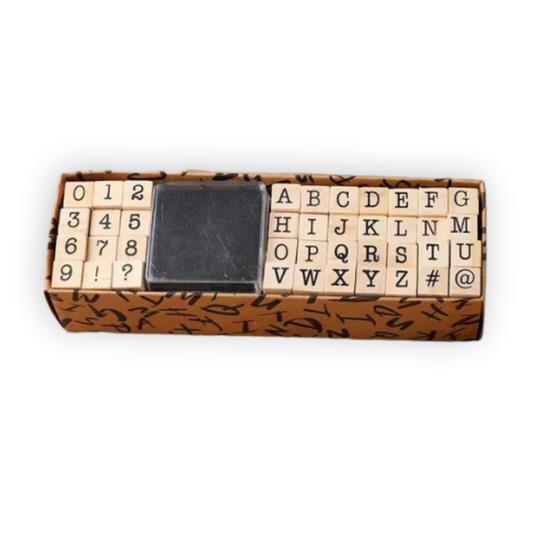 Wooden Stamp Set - Classic Alphabet & Numbers