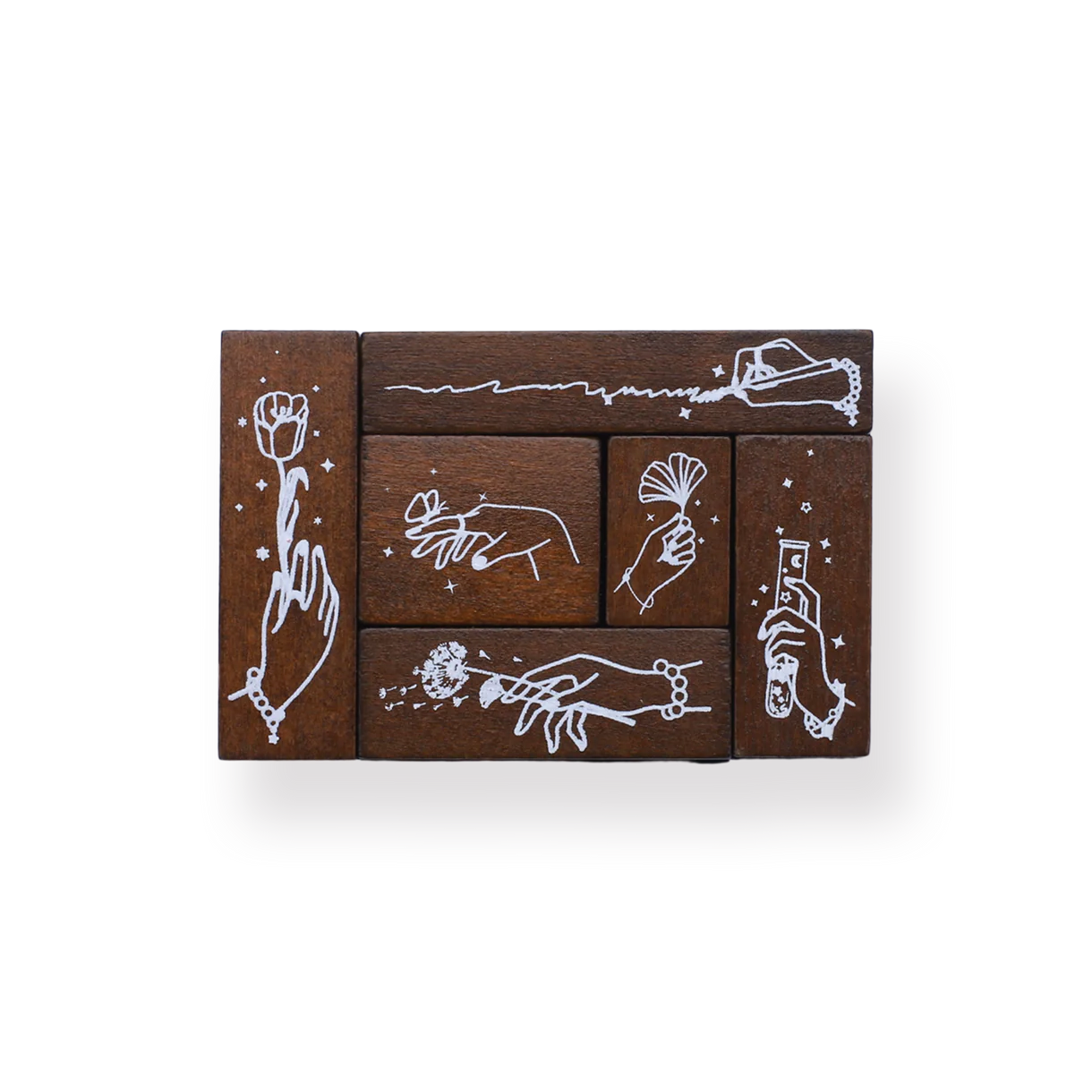 Wooden Stamp Set - Mystical Hand Design