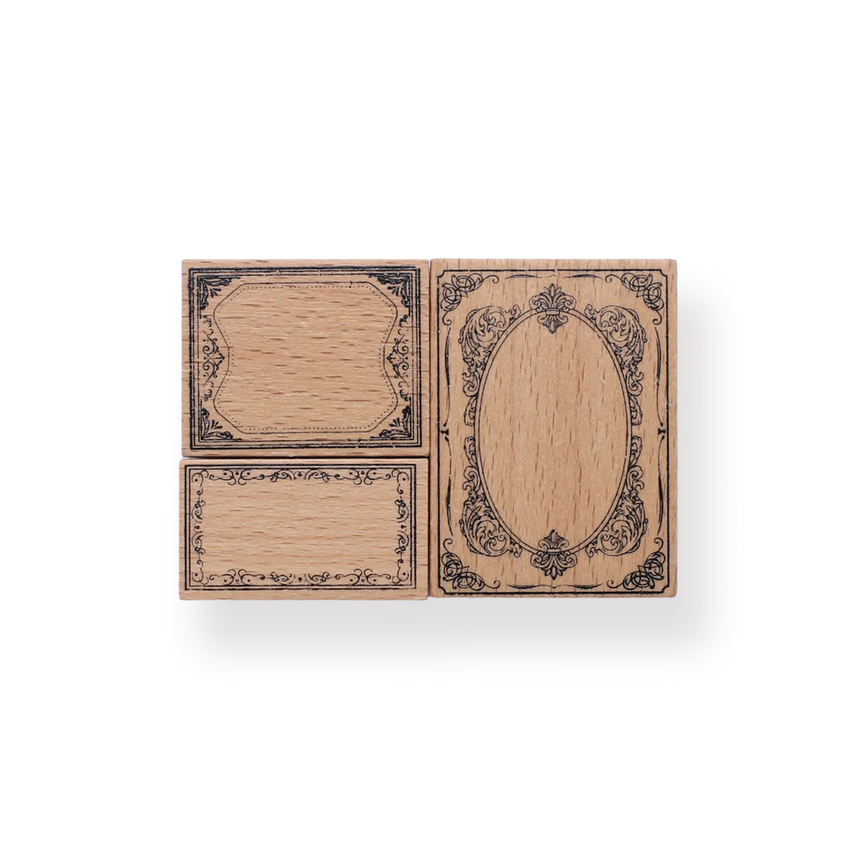 Wooden Stamp Set - Baroque Oval