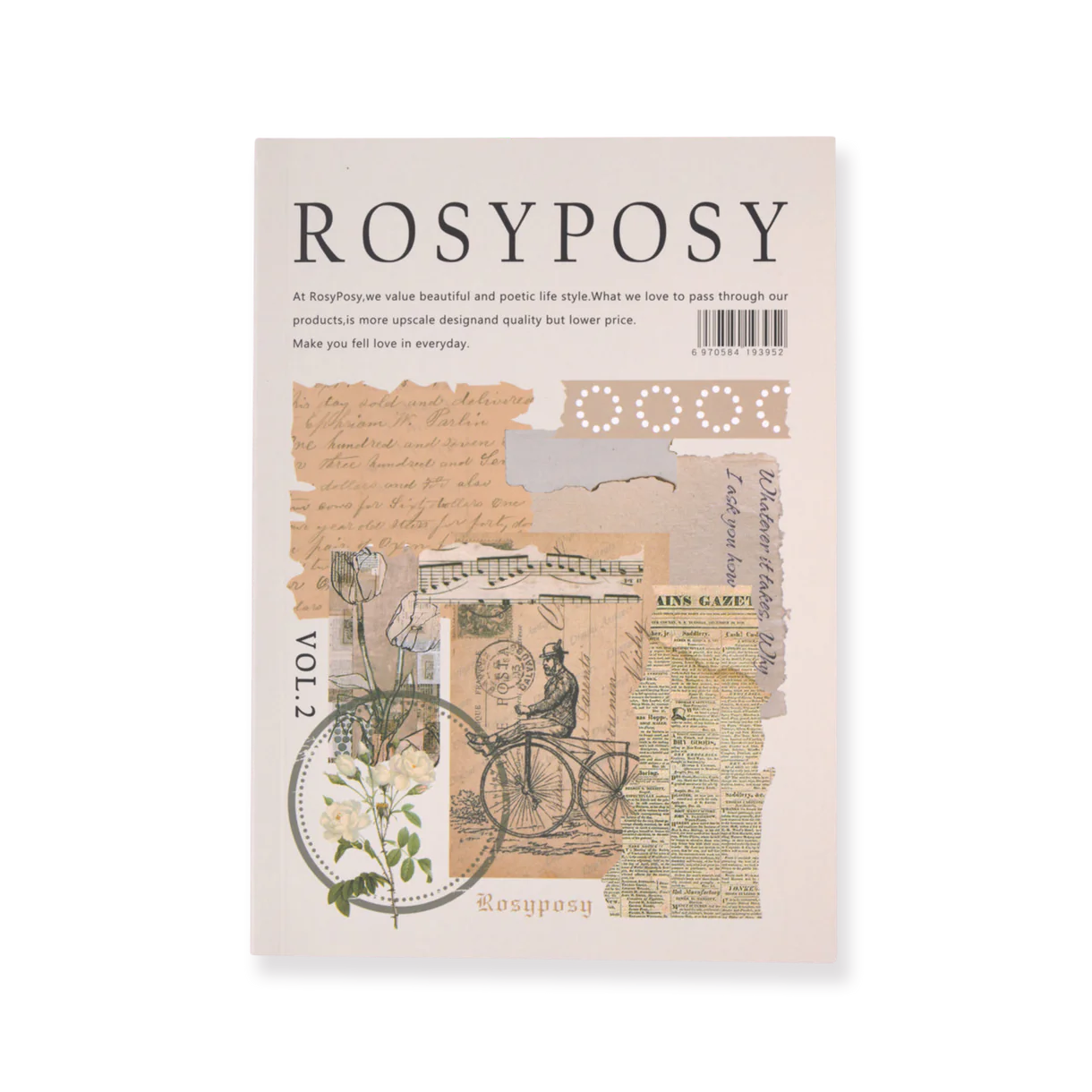 Rosy Posy Paper Pad - Soft Beige Elegance