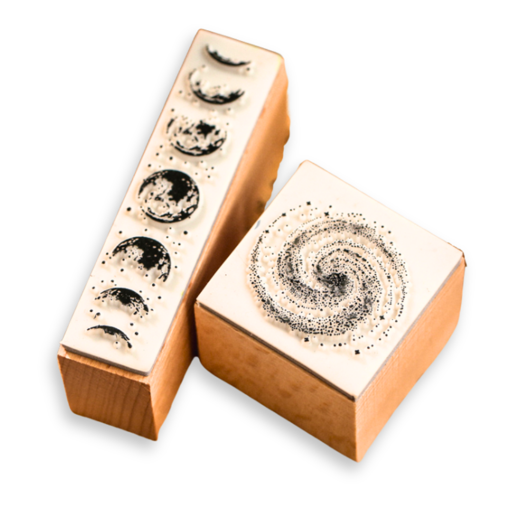 Wooden Stamp Set - Phases of the Moon